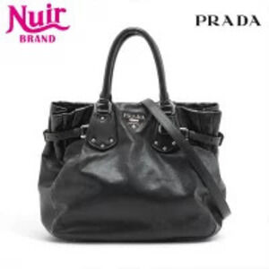 Prada Soft Calf Leather Tote Bag Black